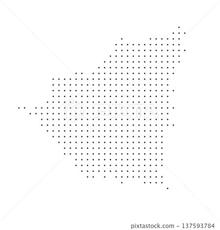 Nicaragua country dotted map. Black spot pixel illustration isolated on white background. Vector circle mosaic. 137593784