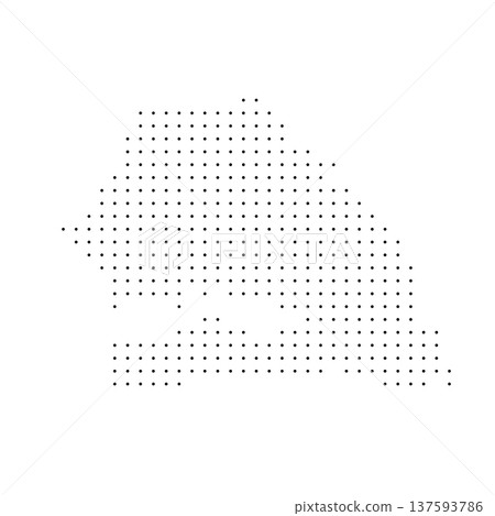 Senegal country dotted map. Black spot pixel illustration isolated on white background. Vector circle mosaic. Senegal country dotted map. Black spot pixel illustration isolated on white background. Vector circle mosaic. 137593786