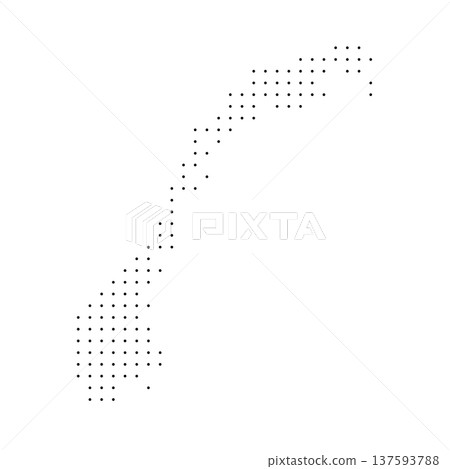 Norway country dotted map. Black spot pixel illustration isolated on white background. Vector circle mosaic. Norway country dotted map. Black spot pixel illustration isolated on white background. Vector circle mosaic. 137593788