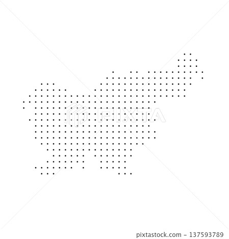 Slovenia country dotted map. Black spot pixel illustration isolated on white background. Vector circle mosaic. Slovenia country dotted map. Black spot pixel illustration isolated on white background. Vector circle mosaic. 137593789