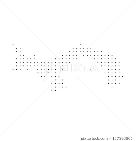 Panama country dotted map. Black spot pixel illustration isolated on white background. Vector circle mosaic. Panama country dotted map. Black spot pixel illustration isolated on white background. Vector circle mosaic. 137593805
