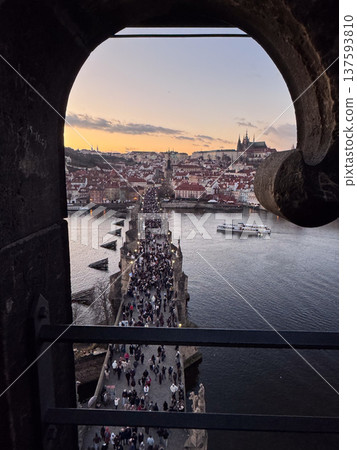 Charles Bridge seen from the window 137593810