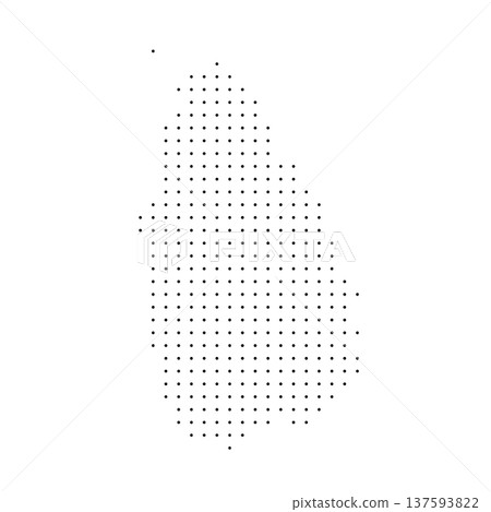 Sri Lanka country dotted map. Black spot pixel illustration isolated on white background. Vector circle mosaic. 137593822