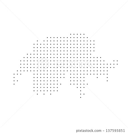 Switzerland country dotted map. Black spot pixel illustration isolated on white background. Vector circle mosaic. Switzerland country dotted map. Black spot pixel illustration isolated on white background. Vector circle mosaic. 137593851
