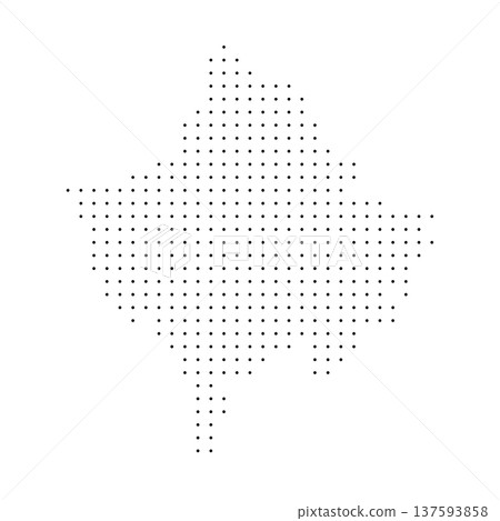 Kosovo country dotted map. Black spot pixel illustration isolated on white background. Vector circle mosaic. Kosovo country dotted map. Black spot pixel illustration isolated on white background. Vector circle mosaic. 137593858