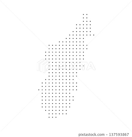 Madagascar country dotted map. Black spot pixel illustration isolated on white background. Vector circle mosaic. Madagascar country dotted map. Black spot pixel illustration isolated on white background. Vector circle mosaic. 137593867