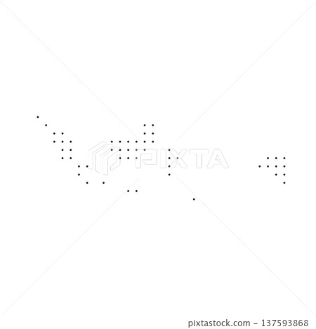 Indonesia country dotted map. Black spot pixel illustration isolated on white background. Vector circle mosaic. 137593868