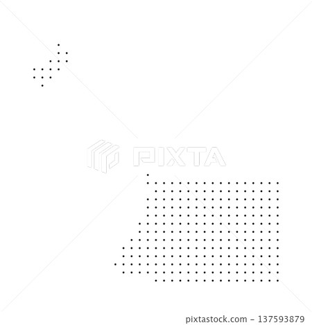 Equatorial Guinea country dotted map. Black spot pixel illustration isolated on white background. Vector circle mosaic. 137593879