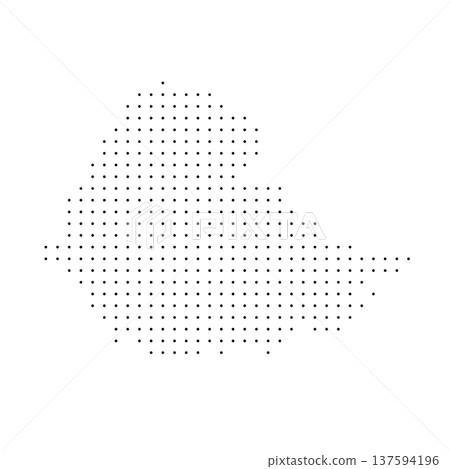 Ethiopia country dotted map. Black spot pixel illustration isolated on white background. Vector circle mosaic. 137594196