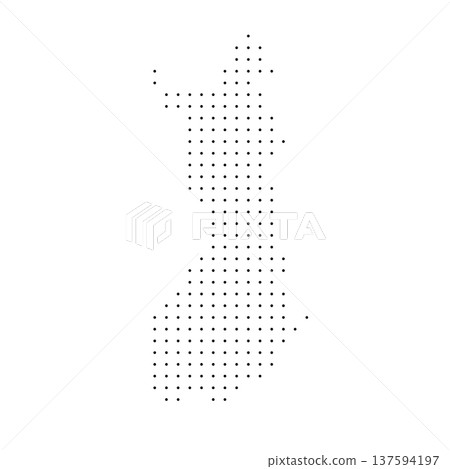 Finland country dotted map. Black spot pixel illustration isolated on white background. Vector circle mosaic. 137594197