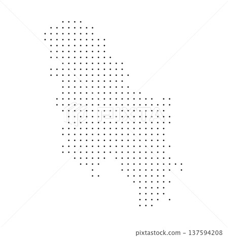 Serbia country dotted map. Black spot pixel illustration isolated on white background. Vector circle mosaic. Serbia country dotted map. Black spot pixel illustration isolated on white background. Vector circle mosaic. 137594208