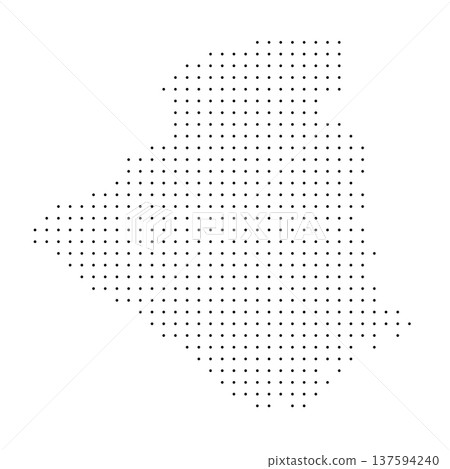 Algeria country dotted map. Black spot pixel illustration isolated on white background. Vector circle mosaic. Algeria country dotted map. Black spot pixel illustration isolated on white background. Vector circle mosaic. 137594240