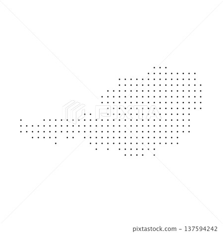 Austria country dotted map. Black spot pixel illustration isolated on white background. Vector circle mosaic. Austria country dotted map. Black spot pixel illustration isolated on white background. Vector circle mosaic. 137594242