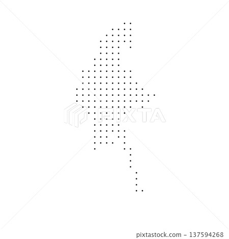 Myanmar country dotted map. Black spot pixel illustration isolated on white background. Vector circle mosaic. 137594268