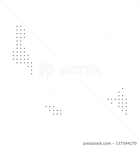 Comoros country dotted map. Black spot pixel illustration isolated on white background. Vector circle mosaic. 137594270