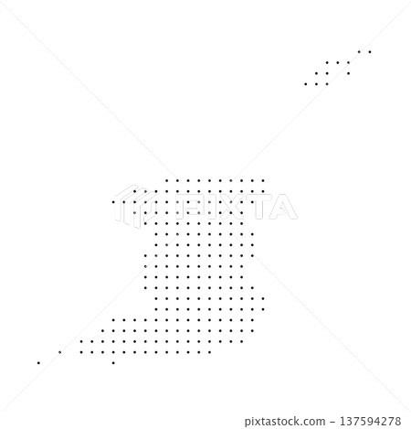 undefinedTrinidad and Tobago country dotted map. Black spot pixel illustration isolated on white background. Vector circle mosaic. 137594278