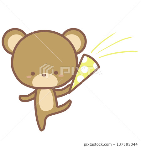 快樂的小熊拿著餅乾 137595044