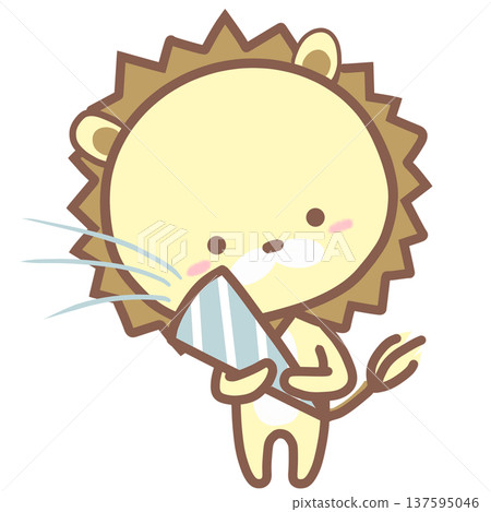 Lion standing with crackers Lion standing with crackers 137595046