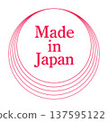 Stylish red Made in Japan logo 137595122