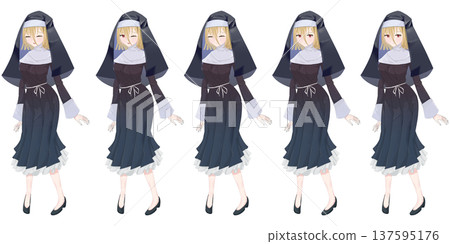 Weak-hearted Sister Full-body Standing Picture - TRPG, Game, Facial Expression Character Material 137595176