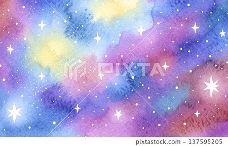 背景插圖描繪了太空中奇妙的光芒。 137595205