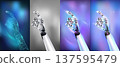 Rendering of realistic robotic hands in different styles. 137595479