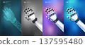 Abstract robotic hand made of artificial carbon steel. 137595480