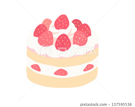 Cute shortcake whole cake illustration Cute shortcake whole cake illustration 137595536
