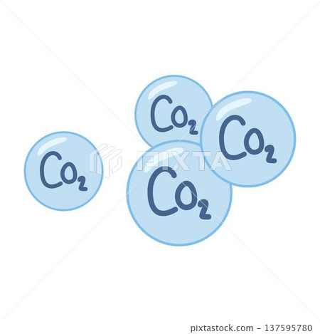 Carbon Dioxide Molecules, CO2 Molecule Bubbles Carbon Dioxide Molecules, CO2 Molecule Bubbles 137595780