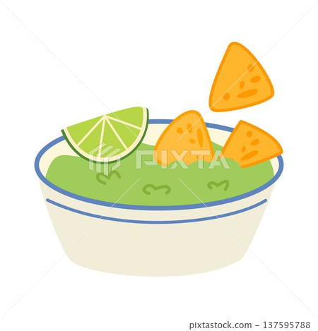 Mexican sauce guacamole with nachos Mexican sauce guacamole with nachos 137595788