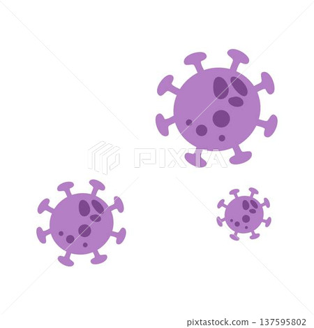 Illustration of Viruses or Bacteria Microscopic Purple Pathogens 137595802
