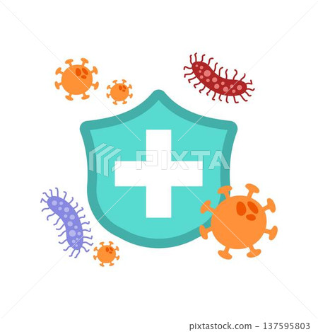 Immune system concept. Medical shield 137595803