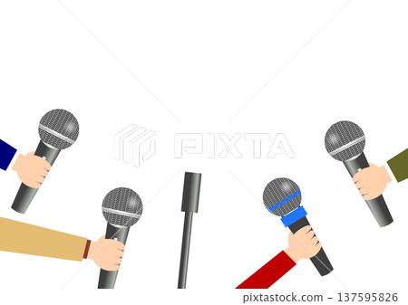 許多手指著麥克風 137595826