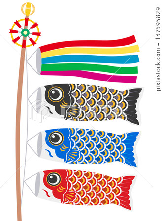傳統鯉魚飄帶插圖 傳統鯉魚飄帶插圖 137595829