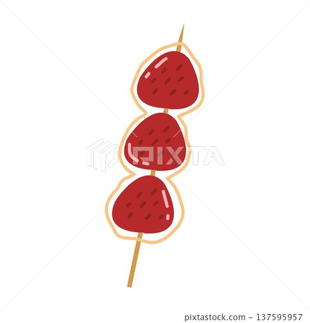 Tanghulu strawberry Skewer Illustration Tanghulu strawberry Skewer Illustration 137595957