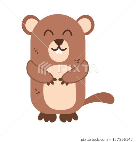 Cute Cartoon Groundhog, Groundhog Day Cute Cartoon Groundhog, Groundhog Day 137596143
