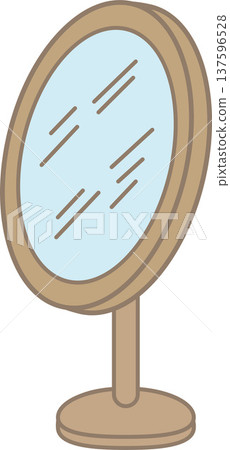Minimalist flat illustration of a decorative mirror. PNG Minimalist flat illustration of a decorative mirror. PNG 137596528