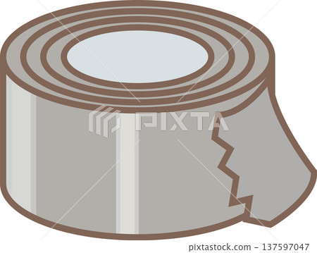Roll of adhesive tape in flat style illustration. PNG 137597047