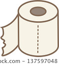 Minimal flat illustration of toilet paper roll isolated png 137597048