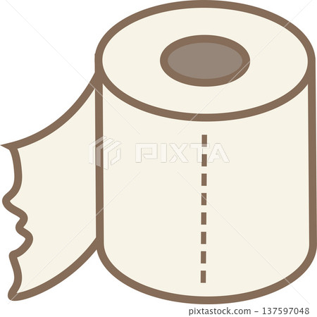 Minimal flat illustration of toilet paper roll isolated png Minimal flat illustration of toilet paper roll isolated png 137597048