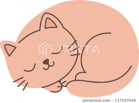 Peaceful cat nap scene in modern flat style. PNG Peaceful cat nap scene in modern flat style. PNG 137597049