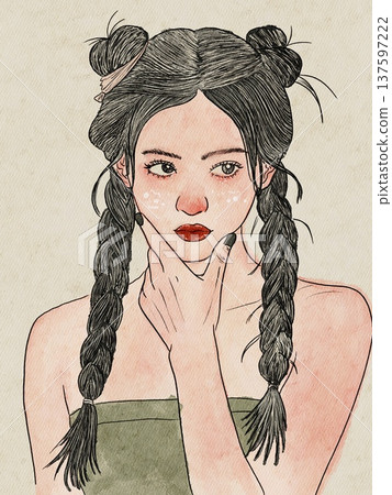 fashion portrait of young woman 137597222