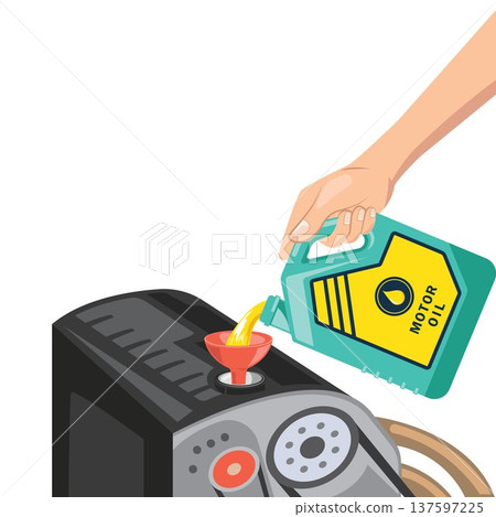 hand filling engine oil vector illustration element. hand filling engine oil vector illustration element. 137597225