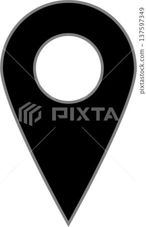 Simple Marker | Location/Map [Black/Bordered] 137597349