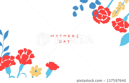 Mother's Day illustration. Mother's Day carnation and spring flower illustration set. Mother's Day illustration. Mother's Day carnation and spring flower illustration set. 137597648