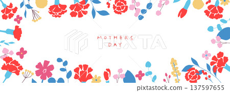 Mother's Day illustration. Mother's Day carnation and spring flower illustration set. Mother's Day illustration. Mother's Day carnation and spring flower illustration set. 137597655
