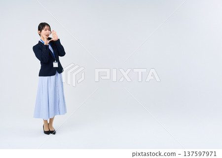 Business woman in a cheering pose 137597971