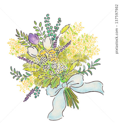 春季花束插圖 137597982