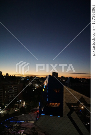 Crescent moon and sunset, Perth city, Western Australia Crescent moon and sunset, Perth city, Western Australia 137598062