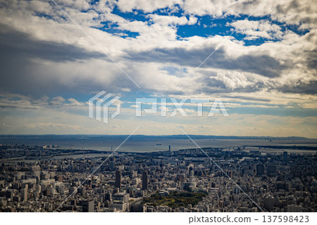 Aerial view of Tokyo, Tokyo, Tokyo Skytree, observation deck, clear skies, city, overlooking, buildings, metropolis, capital, Japan Aerial view of Tokyo, Tokyo, Tokyo Skytree, observation deck, clear skies, city, overlooking, buildings, metropolis, capital, Japan 137598423